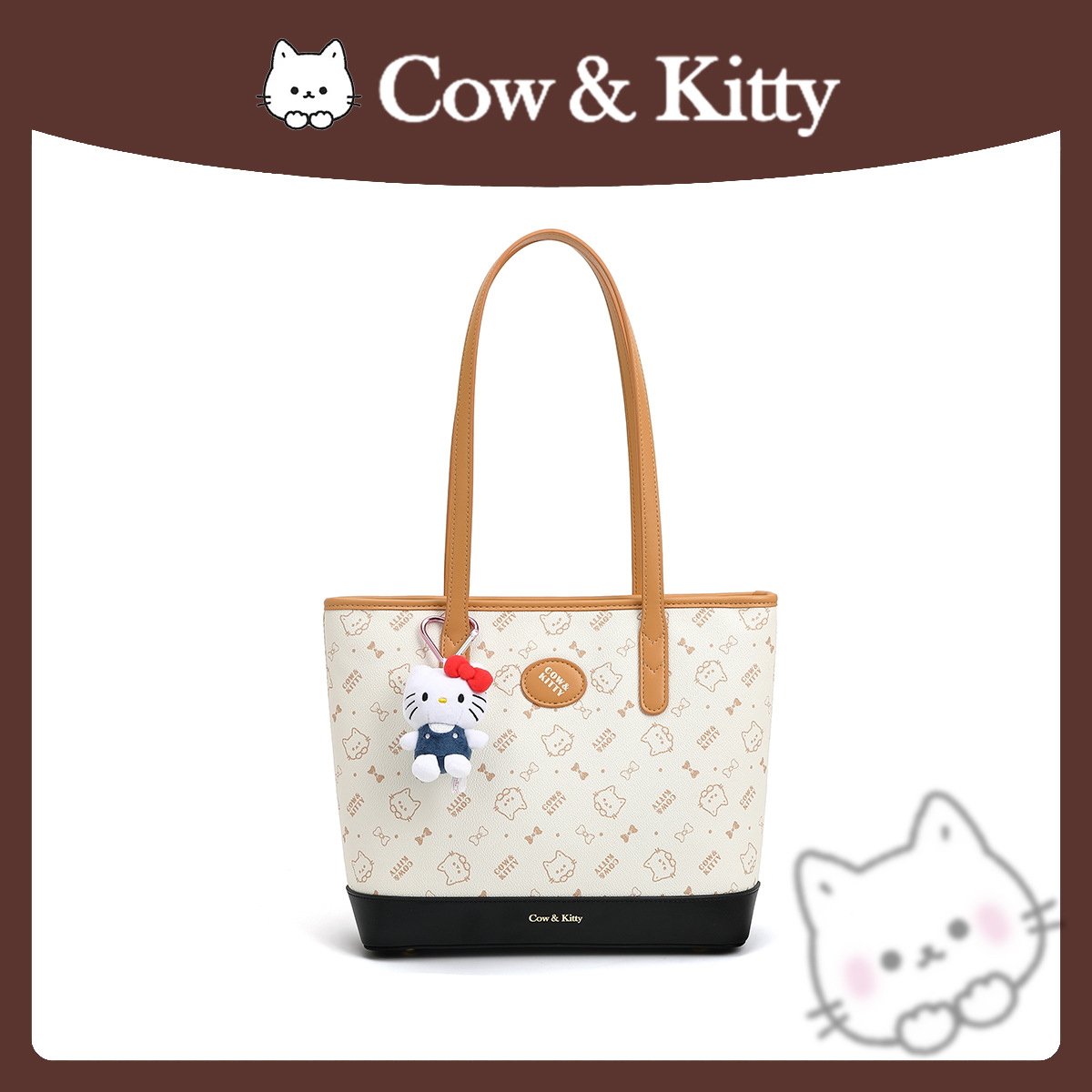 Cow & Kitty designer bag free shipping 2025 New Fashionable new trendy casual handbag large capacity commuting tote bag for woman