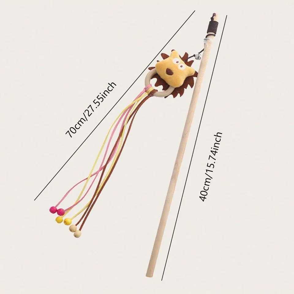 1pcInteractive cat wand with bells cartoon animals and wands providing exercise and playtime fun for your catrandom color C251013