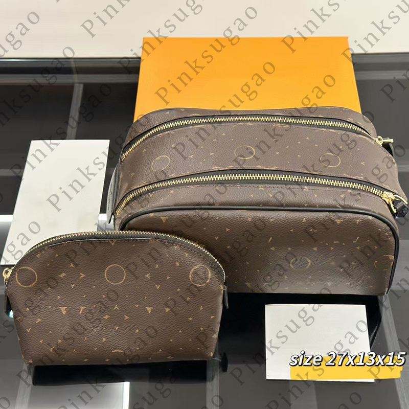 Women makeup bag cosmetic bag travel toiletry bag Jewelry box luxury handbag clutch pouch purse designer large capacity 2pcs/set Chaoka25071445