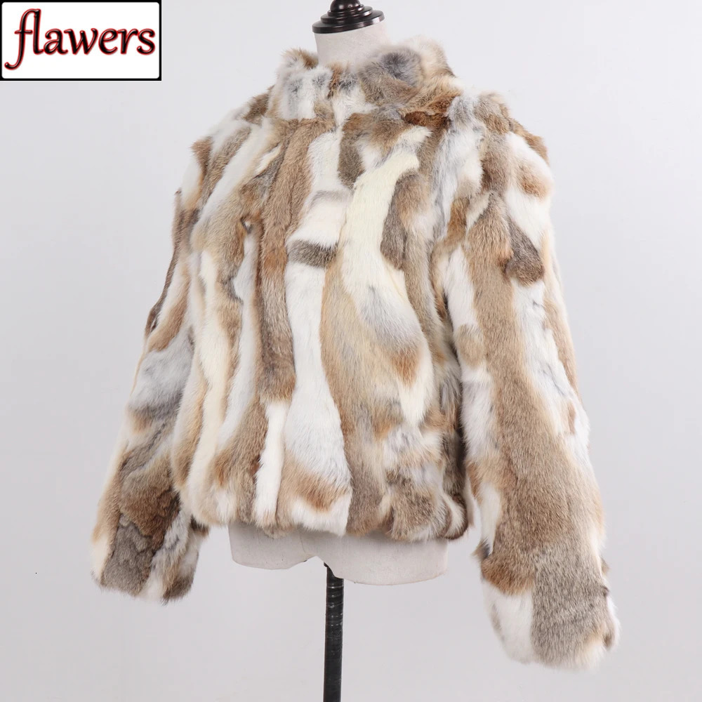 Style Genuine Rabbit Fur Coat Women Real Rabbit Fur Jacket Lady Winter Fur Overcoat Customized Big Size Mandarin Collar 251008