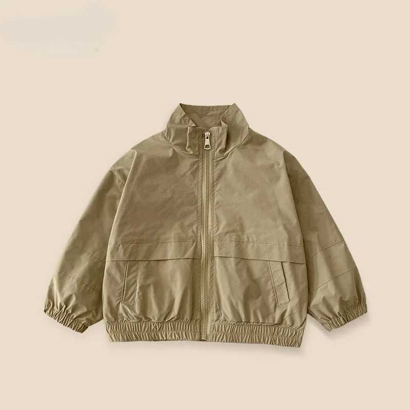 Korean childrens clothing childrens 2025 spring boys solid color jacket baby cool and handsome waterproof cardigan C251013