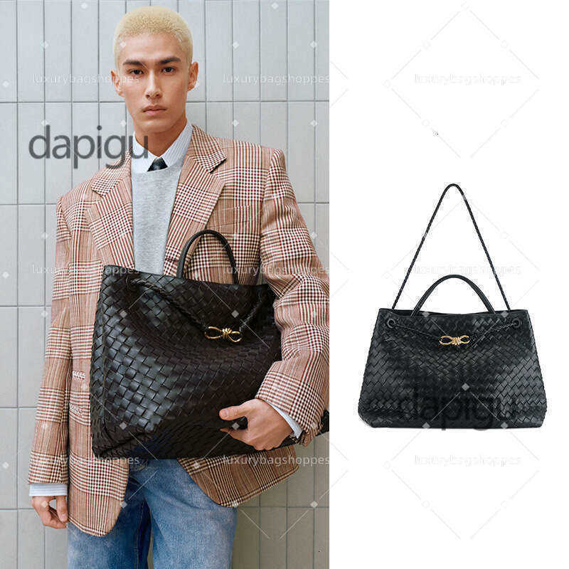 Old money style woven tote bag Andiamo commuting briefcase versatile cowhide large handbag622