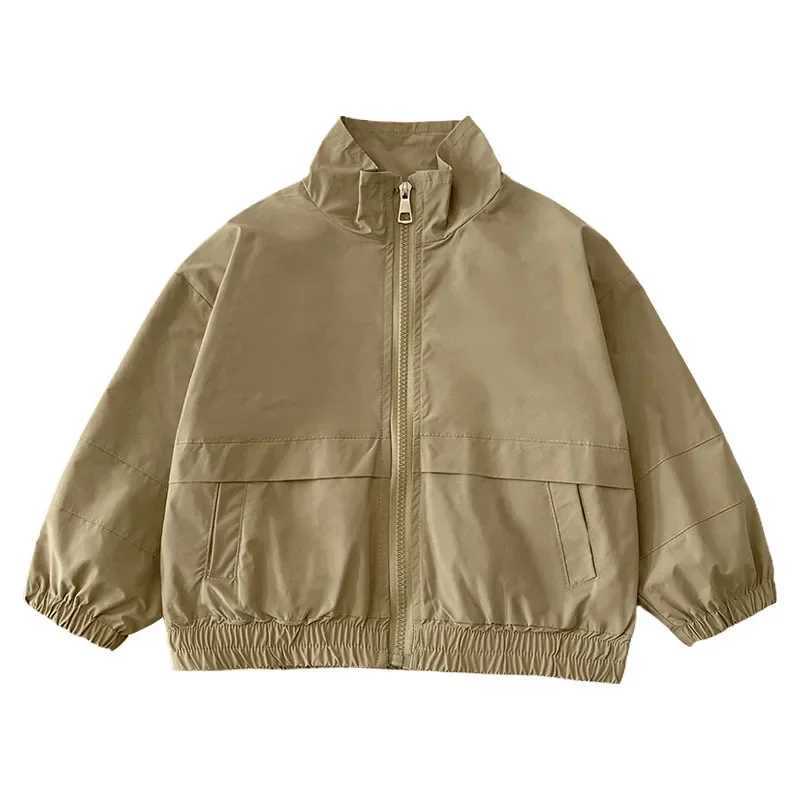 Korean childrens clothing childrens 2025 spring boys solid color jacket baby cool and handsome waterproof cardigan C251013