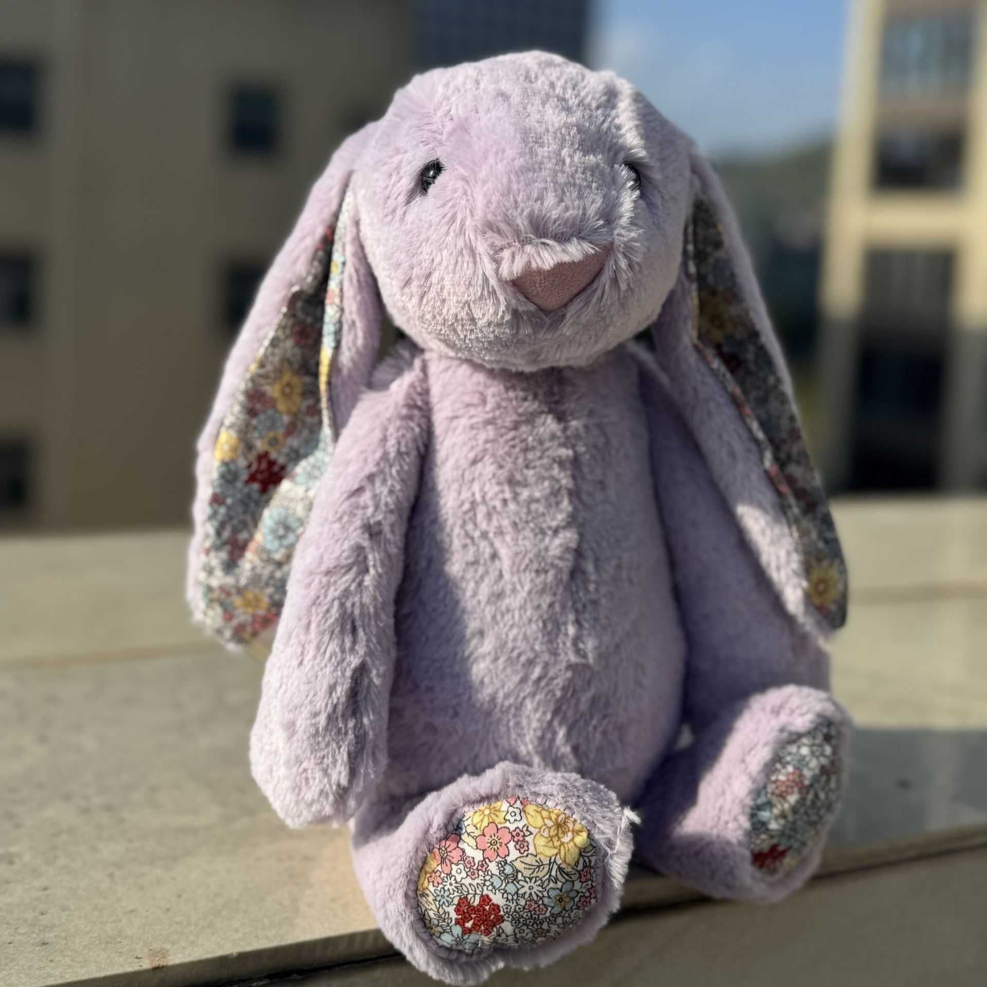 Collection Cherry Blossom Ear White Lop Pink Floral Bunny Plush Toy Childrens Gift Cute Doll Y260128