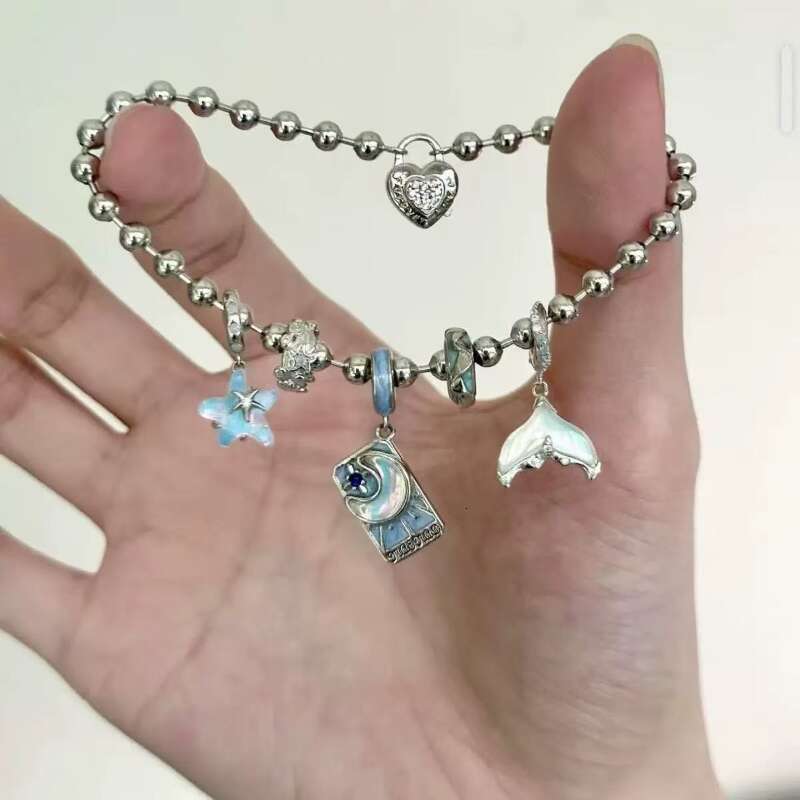 Necklace Designer Luxury jewelry for Women men Oil-Drip Tarot Card Star Aolly plated with silver Atmospheric Fashion Unique Festival Vacation gift