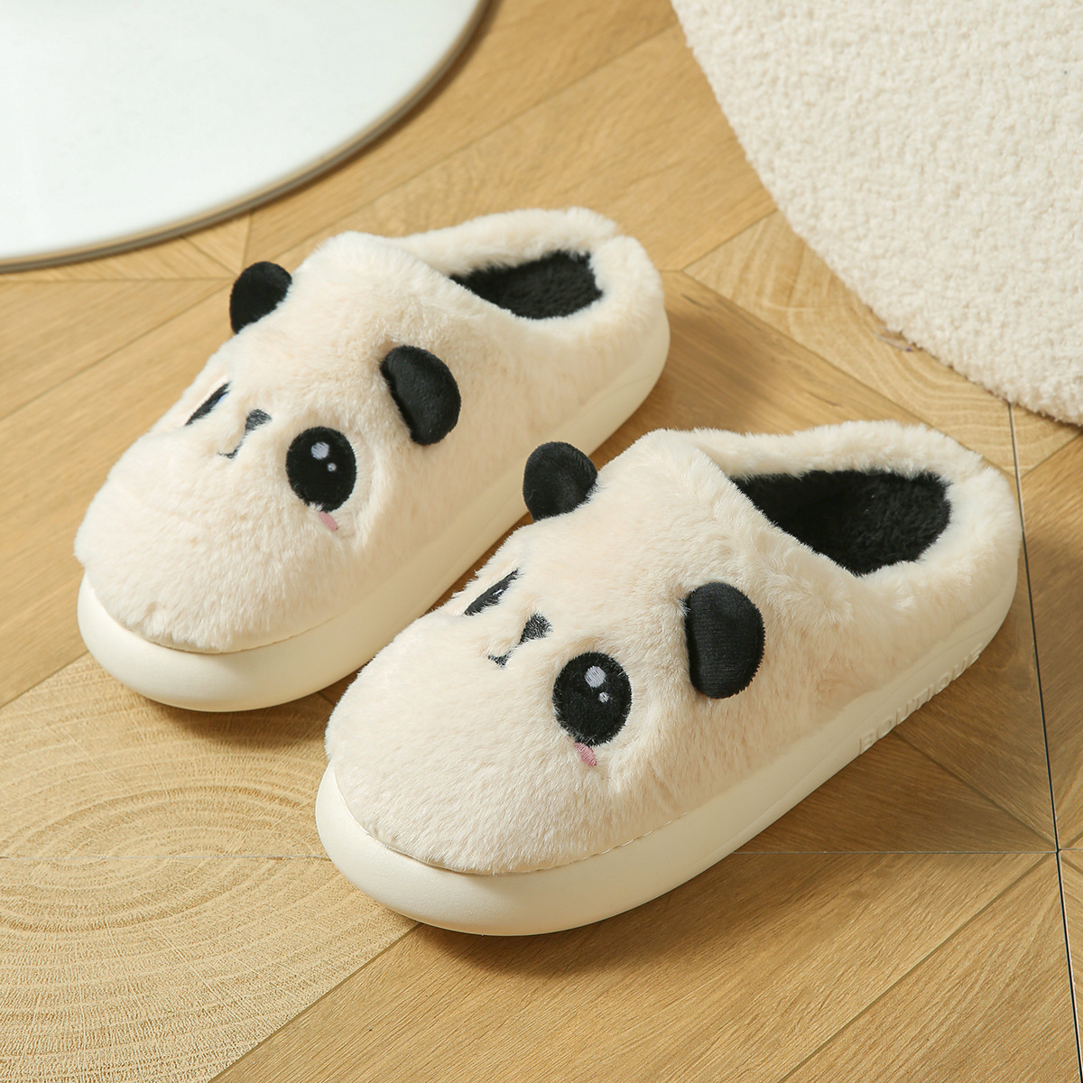 Free shipping designer slippers for womens flat slippers beige Black khaki brown red New fashionable plush home cotton slippers