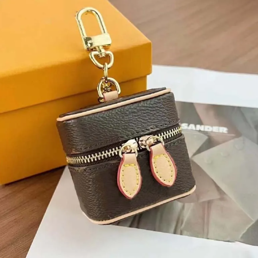 Mini Makeup bag keychain Designer Mini earphone cosmetic lipstick Pendant bag earphones pouch coin purse car key chain bags Accessories +Free Chain