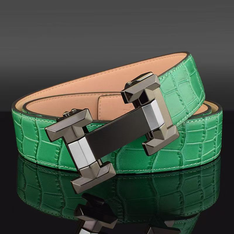 Real leather designer letter-style men's automatic buckle high-end brand fashionable casual high-quality belt Z250919