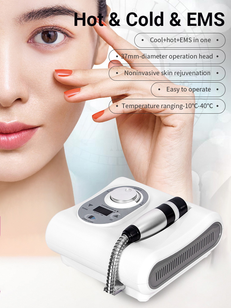 Cool + Hot Facial Electroporation Cryotherapy RF Beauty Machine Anti-aging Skin Rejuvenation Skin Cooling Tight Professional Device