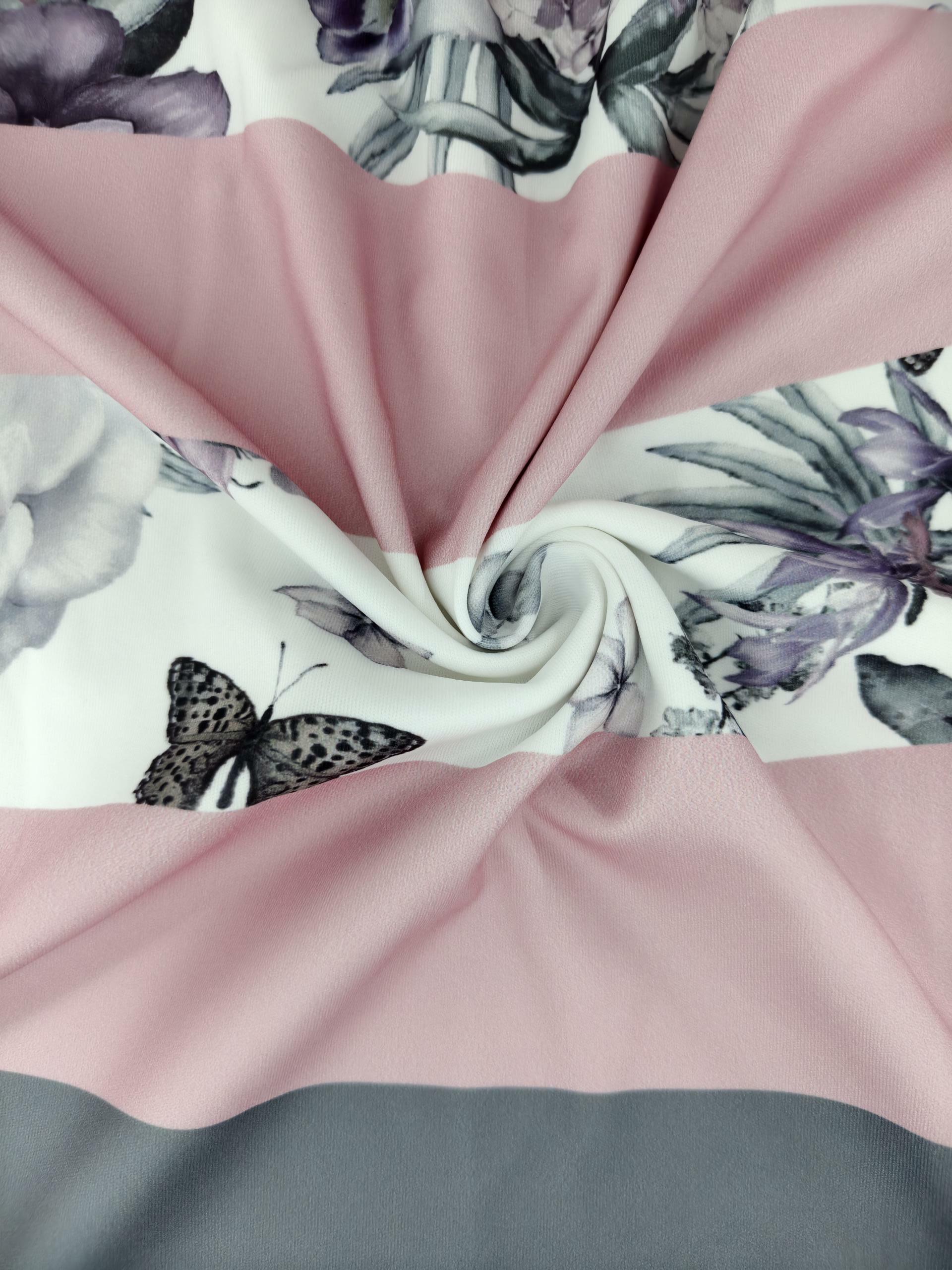 Women's Autumn Winter Floral Printed Sweatshirt Dress - Mom - Style Elegant Office & Casual Pink Dress-CF43402