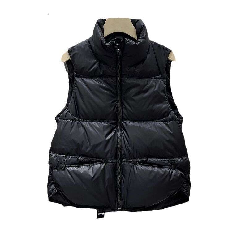 Spring And Autumn Stand Collar Petite Versatile Fashion Trendy Design Vest Cotton Jacket Coat Trend B5