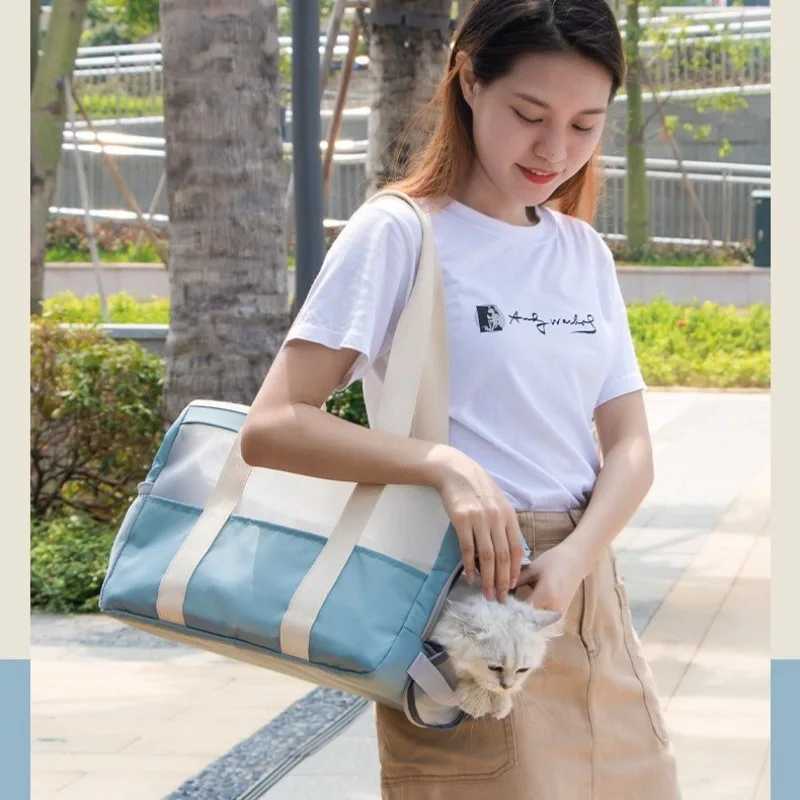 Pet Breathable Mesh Tote Bag Dog and Cat Lightweight and Comfortable Pet Shoulder Bag Pet Carrier Max for 10 Pounds Cat Backpack C251013