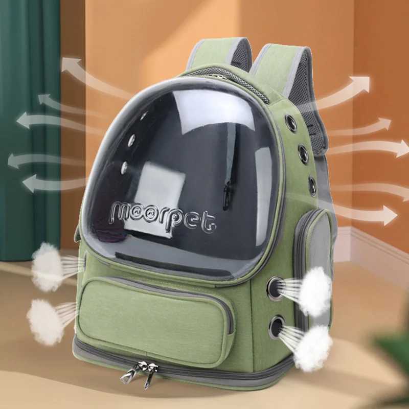 Portable double shoulder breathable space capsule style pet bag for outdoor use with large space and viewing function C251013