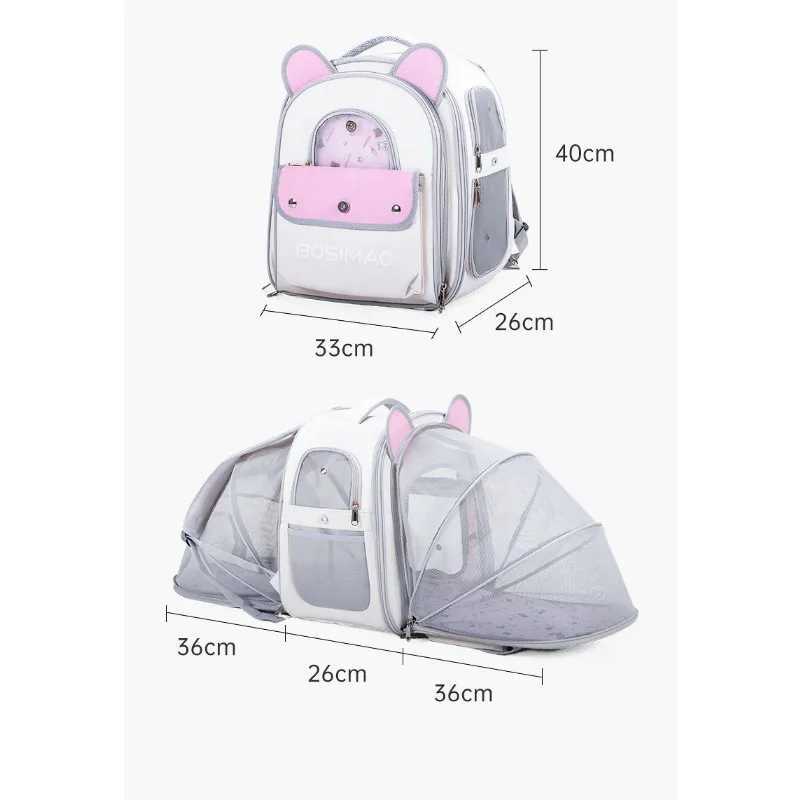 2in1 Cat Carrier Backpack Dual Expandable Backpack Foldable Breathable Carrier Pets and Small Dogs transporte pet backpack C251013
