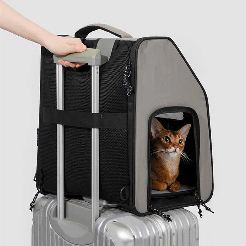 Cat Backpack Carrier Expandable Pet Carrier Backpack for Small Dogs Medium Cats Foldable Puppy Backpack Carrier for Travel C251013