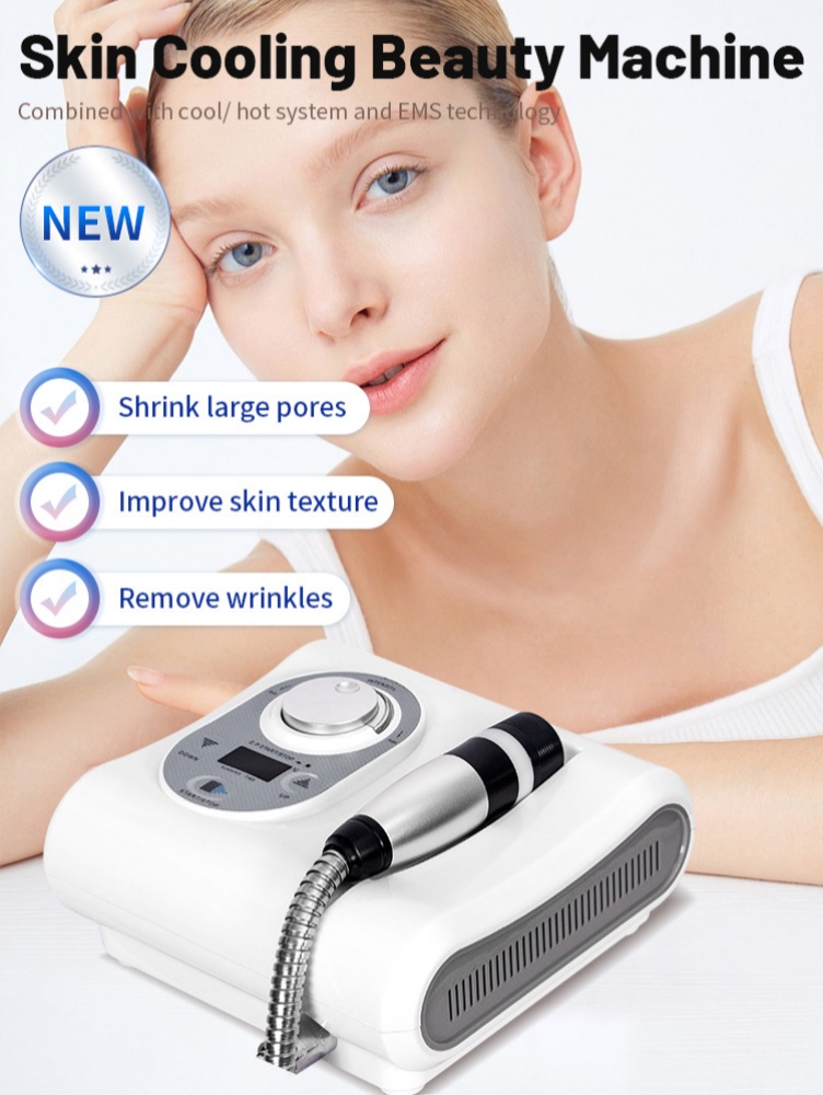 Cool + Hot Facial Electroporation Cryotherapy RF Beauty Machine Anti-aging Skin Rejuvenation Skin Cooling Tight Professional Device