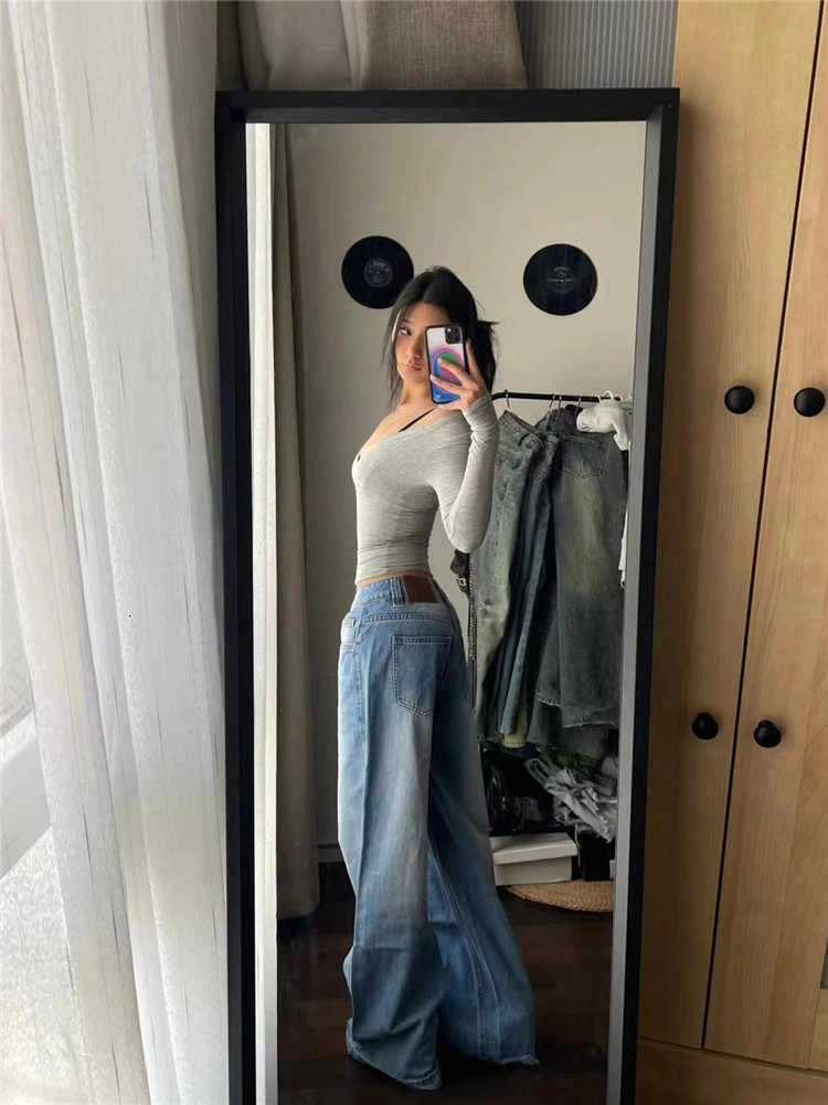 2025 Autumn Winter Womens Low Rise Vintage Denim Pants Y2K 2000s Baggy Jean Japanese Harajuku Jeans Wide Fit Jeans Korean NewT251013