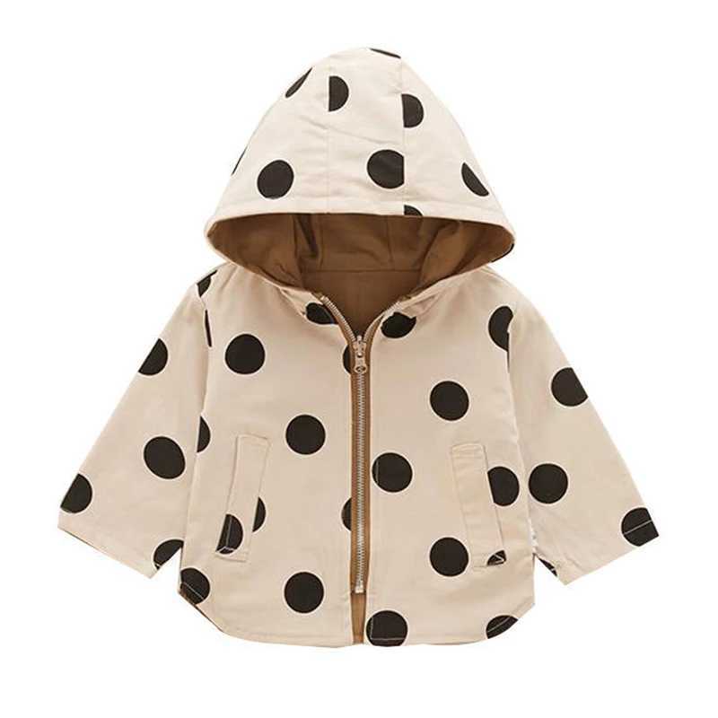 Toddler Girls Jacket For Spring Fashion 1 3 5 Yrs Girls Outdoor Windbreakers Polka Dot Print Doublesided Outerwear Jackets C251013
