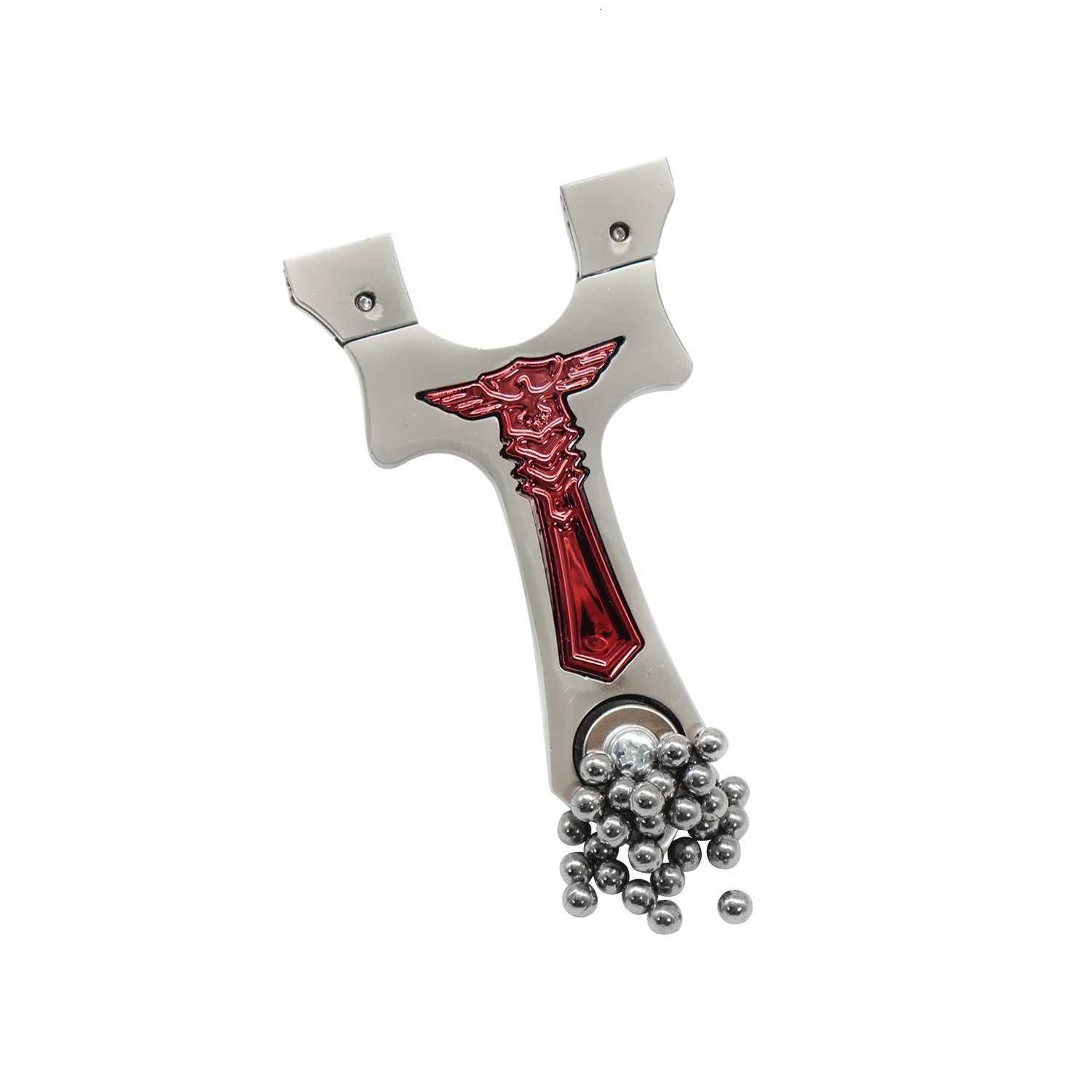 High Quality Zinc Alloy Slingshot Red Inlaid Screw Fixed Metal Slingshot Profional Hunting Shooting Competition Dedicated Y251013