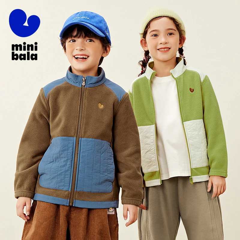 Mini Bala Fleece Jacket Kids 2025 Spring Reversible Thick Warm Outerwear for Baby Boys and Girls C251013