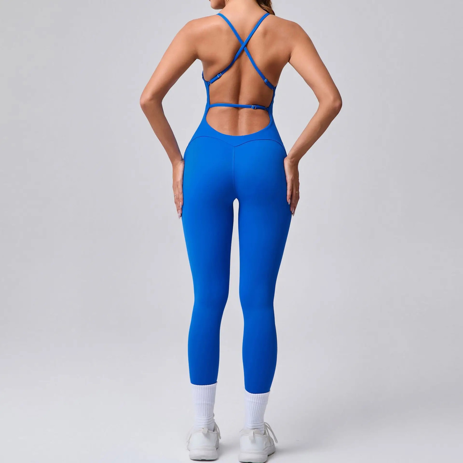Pad Bunny Cross Backless Bodycon Yoga Set Jumpsuit Women One Piece Fitness Legging Gym Sport Active Wear Outfit Suits XP186 251013