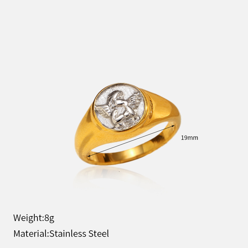 Band Rings High Quality Waterproof Stainless Steel Croissant For Women Braided Twisted Signet Chunky Dome Ring Stacking Jewelry 230822