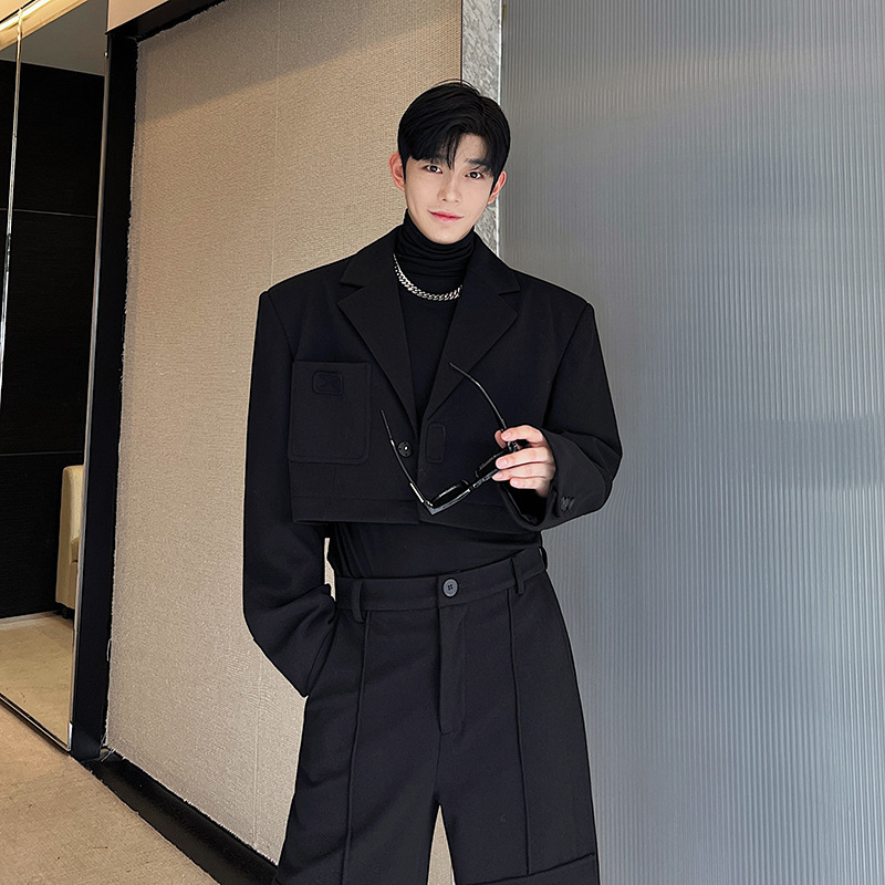 Autumn Winter Design Korean Version Workwear Large Pocket Detachable Heavyduty Wool Suit W0673 5295 241226