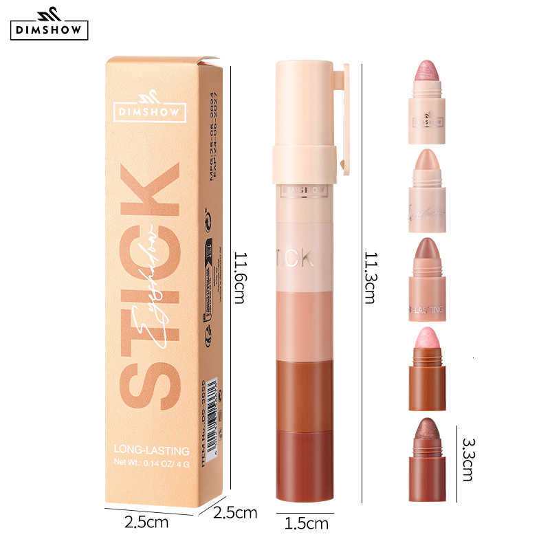 Best-selling DIMSHOW Five 5-piece lazy eyeshadow brush, highlighter, bare face eyelash curler, shimmer waterproof eyeshadow stick set
