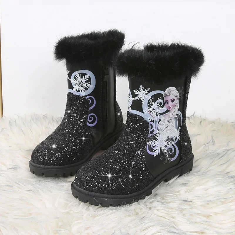 Disney girls cartoon frozen boot elsa princess Fashion boots plus velvet childrens shoesXJ251013 - view 6