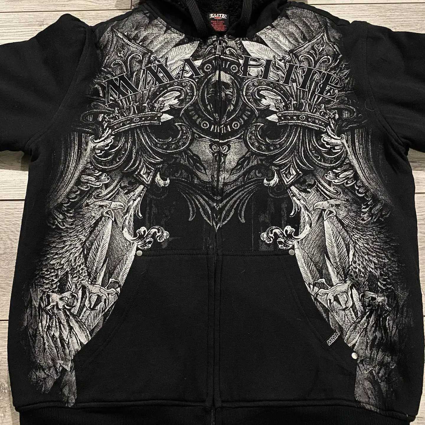TAP OUT Vintage Y2K Streetwear Zip Up Hoodie Men Women Oversized Skull Print Hip Hop Casual Pullover Sweatshirt UnisexXJ251013