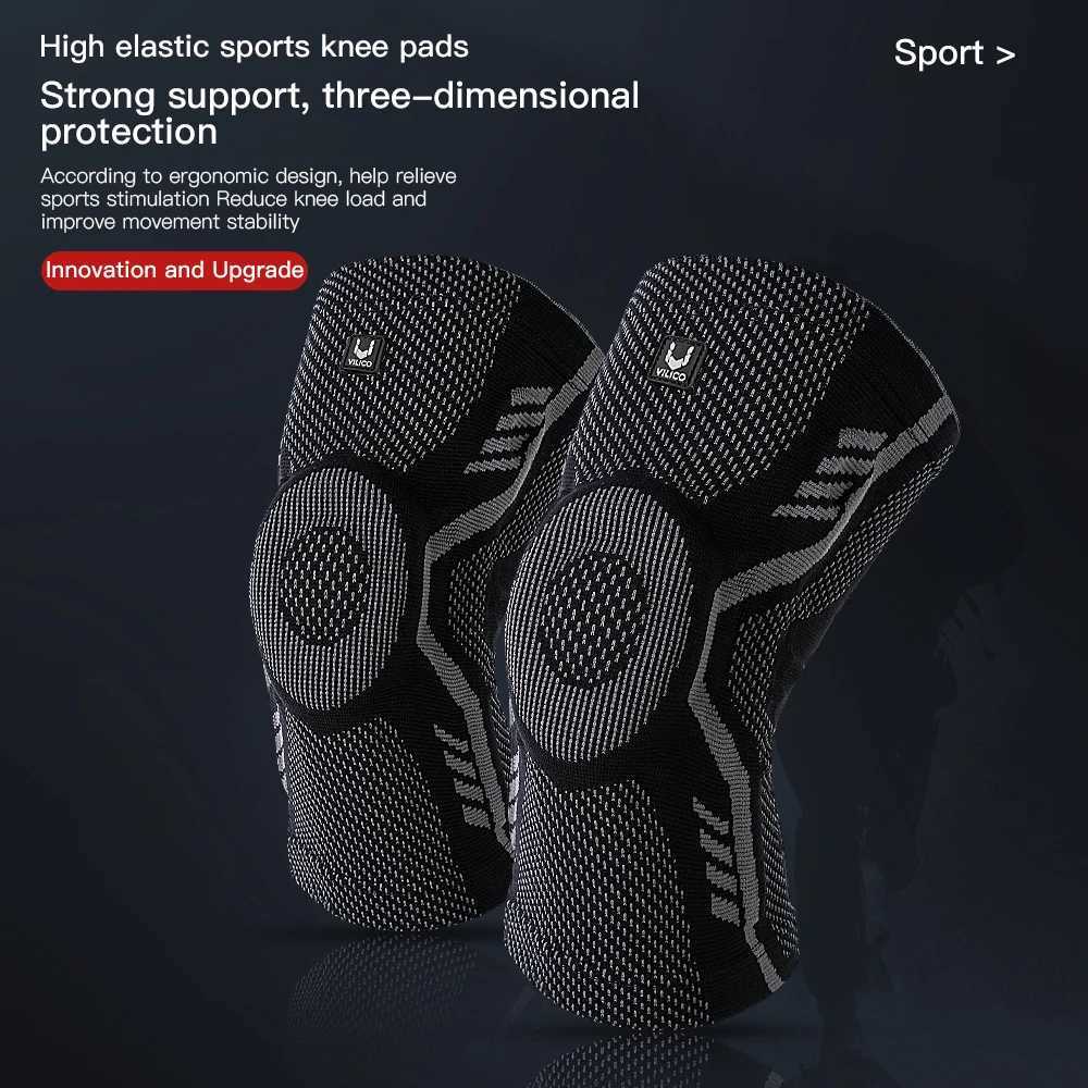 1 Piece Knee Brace Silicone Pads Spring Support High Elastic Breathable Knee Sleeves Protect Meniscus Basketball Sports Guard C251013