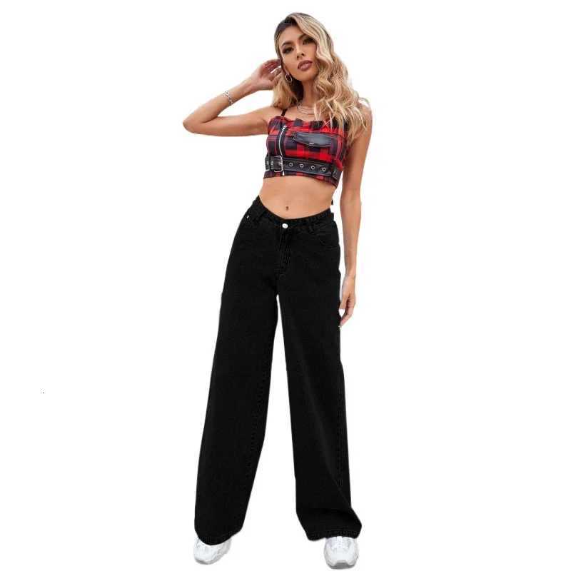 2000s Jeans Women High Waist Wide Leg Straight Y2K Jean Womens Loose Fit Denim Trousers Comfortable Plus Size Casual PantsT251013
