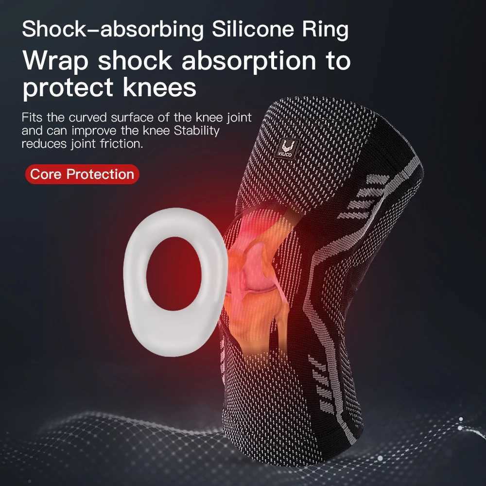 1 Piece Knee Brace Silicone Pads Spring Support High Elastic Breathable Knee Sleeves Protect Meniscus Basketball Sports Guard C251013