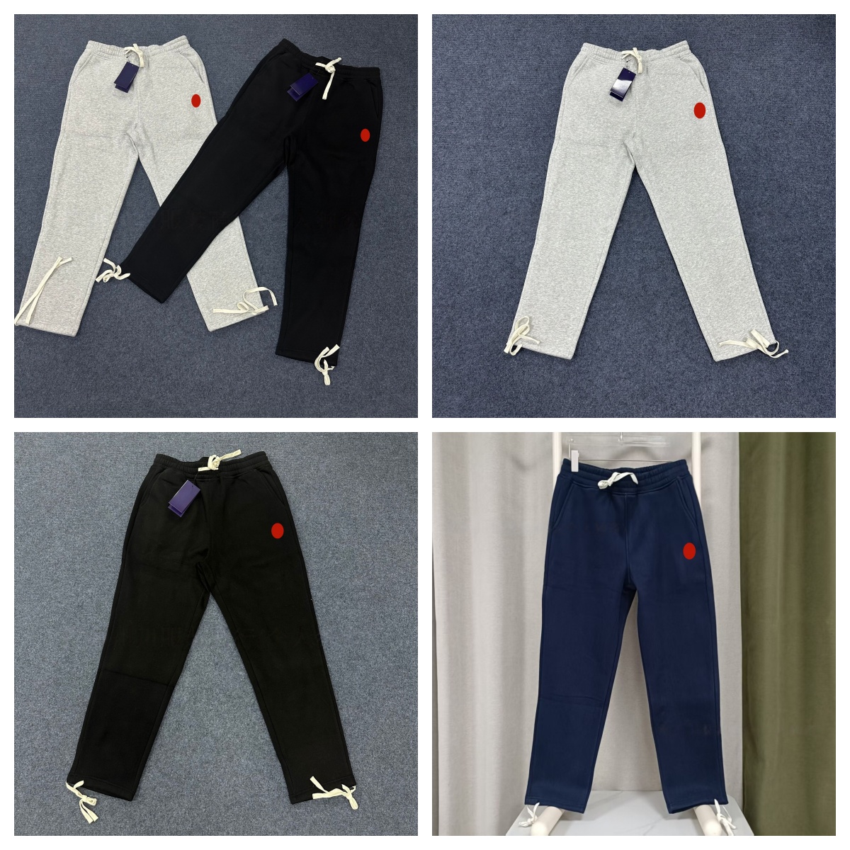 Men's Pants Sweatpants Designer Pony Embroidery Logo Cotton Velvet Sports Mens Drawstring Straight Leg Casual