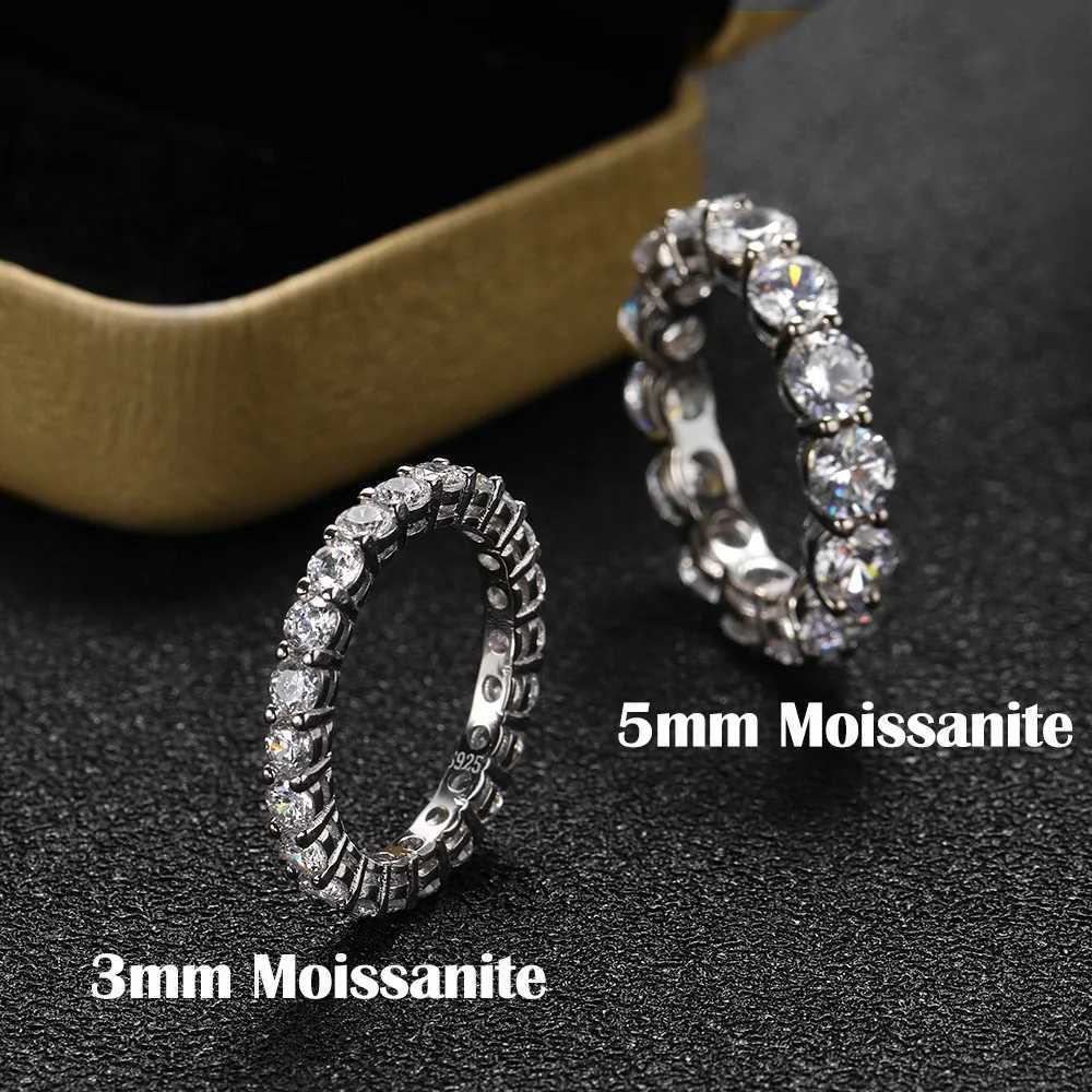 FEOBUR 7ct 5mm Moissanite Ring with Certificates Man Women 925 Sterling Silver Full Diamond Engagement Wedding Eternity Bands D251013