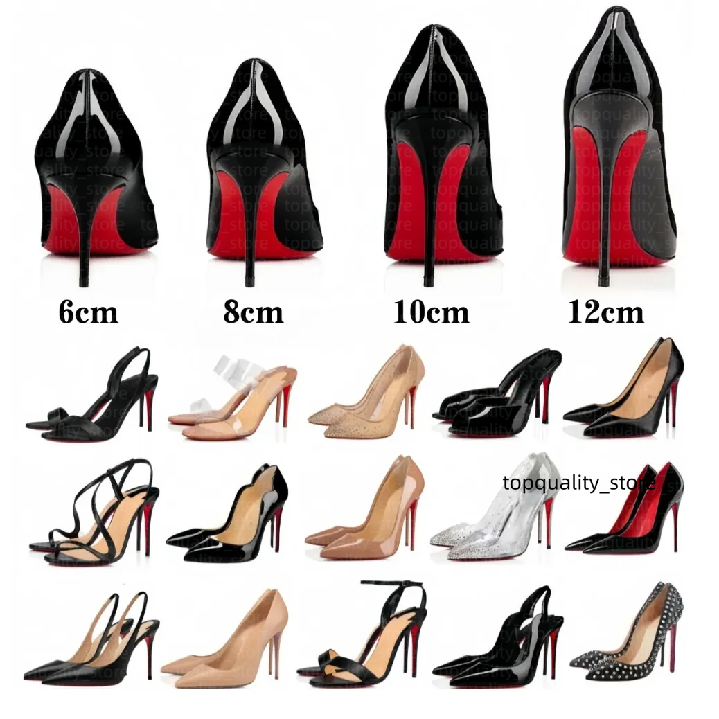 Womens heels luxury designer high heel shiny dress shoes 8cm 10cm 12cm point toe stiletto Genuine Leather wedding party office woman pumps slingback