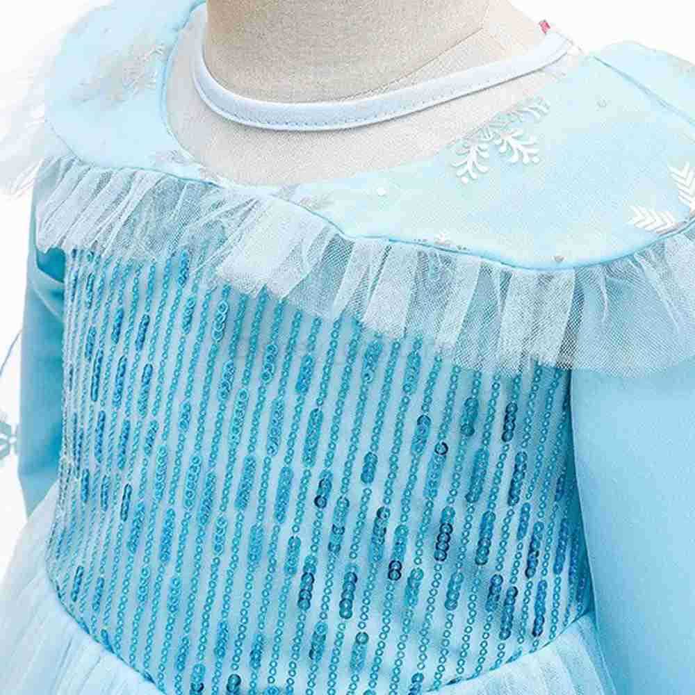 Disney Frozen Girls Elsa Cosplay Long Sleeves Dress Fancy Costume Girl Snow Queen Halloween Birthday Party Children Princess Clothes H251013