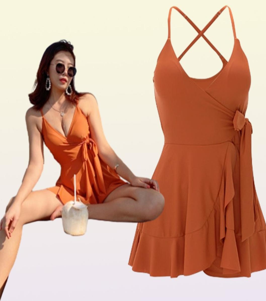 Fast delivery Women039s Tummy Control One Piece Swimsuit Swimdress Skirted Bathing Suit Y2008249881498