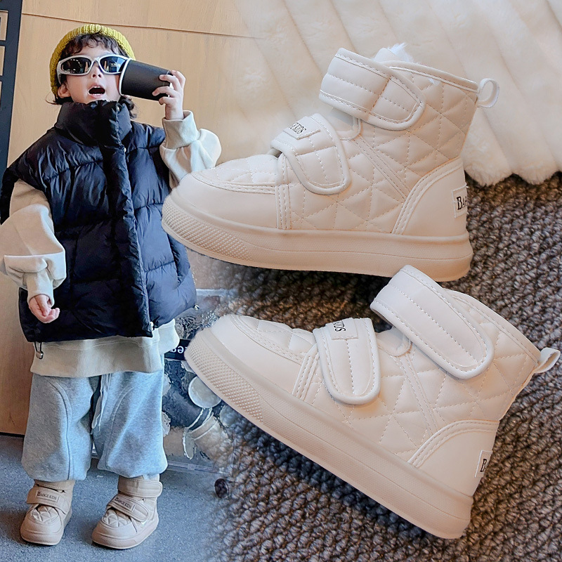 Kids Short Boots Toddlers Children Ankle Boots Double Hook loop Warm Thick Fur Winter Kidszworld New Boys Girls Snow Boots Size 26 - 36 C01094