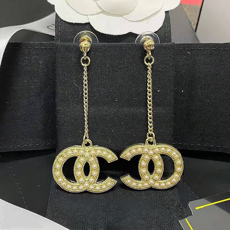 Designer Earrings Luxury Tassel Dangle Earrings Double Letters Stud Earrings Brand Lovers Gift