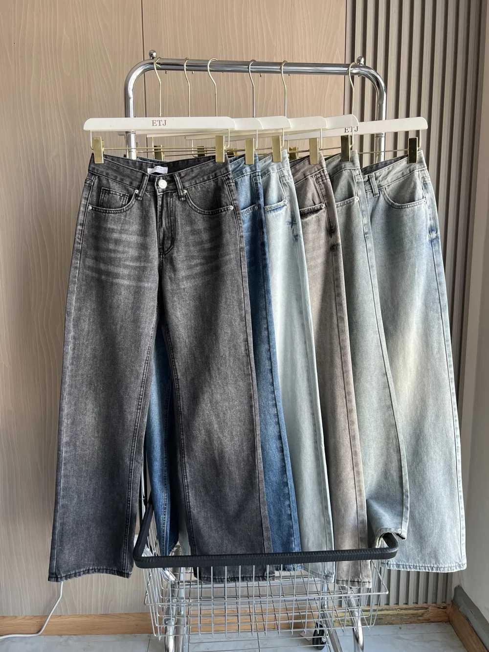 straight height waist long jeans 2025 AutumnWinter New Wash Product y2k Classic Jeans for womenT251013