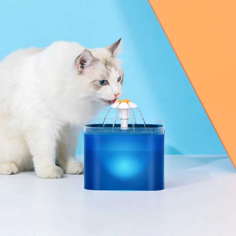 2L Automatic Cats and Dogs Water Fountain with LED Lighting USB Pet Water Dispenser with Recirculate Filtring for Pet Feeder C251013