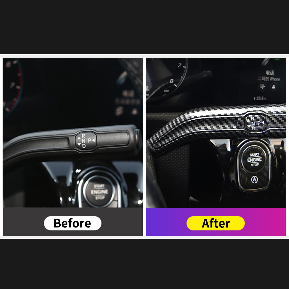 Carbon Fiber Car Shift Lever Wiper Rod Cover Trim Sticker for Mercedes Benz AMG A B CLA EQA EQB GLE GLS GLB GLA Class W177 W247 W118 W167 X167 X247 In