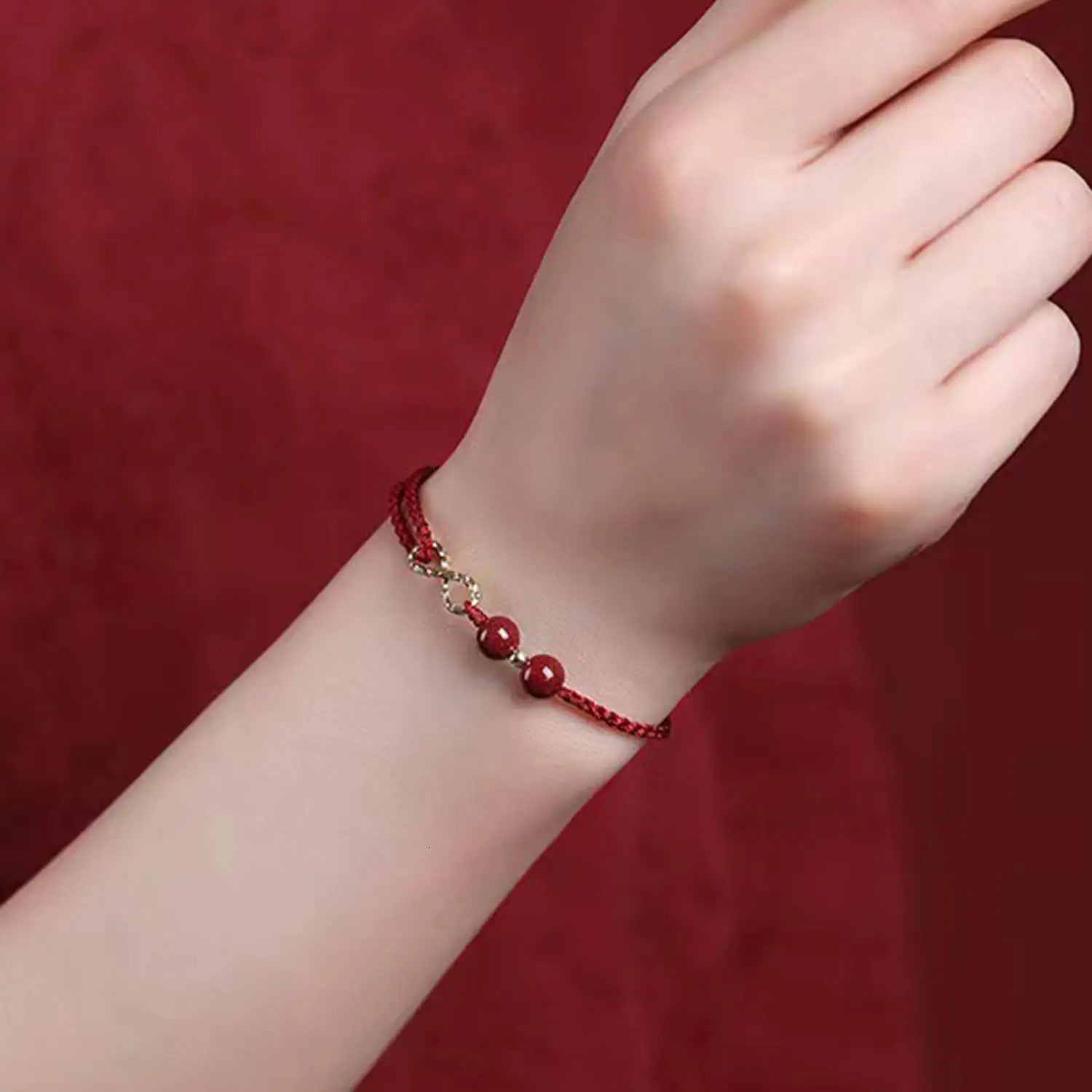 Trendy Red Thread String Bracelets for Women Men Lucky Beaded Braided Rope Adjustable Charm Bracelet Unisex Jewelry 251008
