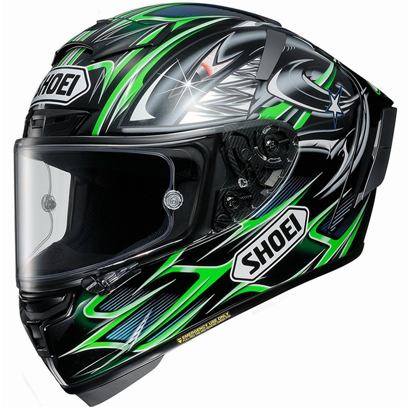 SHOEI X-Spirit 3 Full Face Street Motorcycle Helmet Shoei X-14 X-Fourteen YYanagawa 5 TC-4 Green Black Helmet
