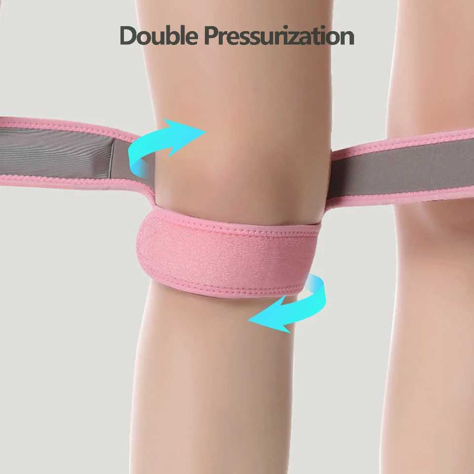 GTUBIKE 1PC Adjustable Sports Kneepad Double Patellar Knee Patella Tendon Support Strap Brace Pad Protector Knee Wrap Strap Band C251013