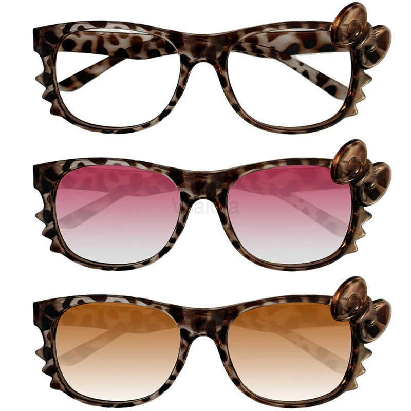 Sanrio Hello Kitty Leopard Print Eyeglass Frame Cute Hot Girls Y2K Vintage Sunglasses Party Costumes Cartoon Anime Decor Gifts L251013