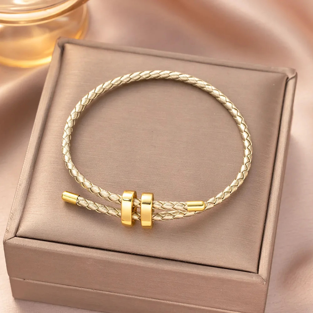 Trendy Red Thread String Bracelets for Women Men Stainless Steel Braided Rope Adjustable Charm Bracelet Unisex Jewelry 251011
