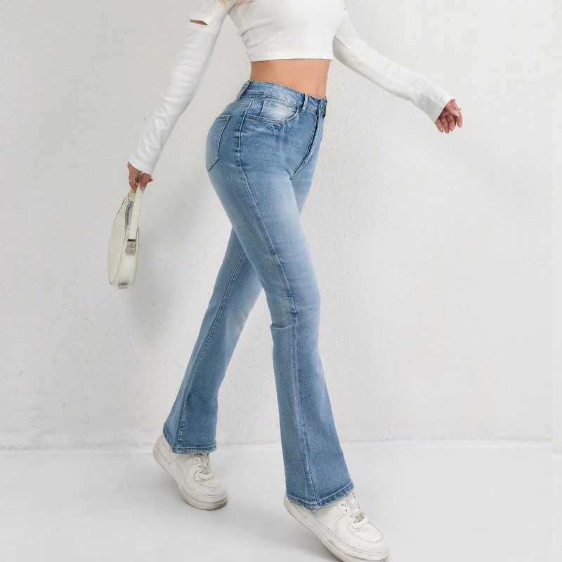 2025 Slimming Denim Pants Womens Jeans Micro Flares European and American Style Casual Versatile High Waist Washed TrousersT251013