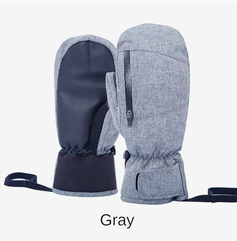 Men Women Winter Skiing Snowboarding Can Touch Screen Waterproof Thermal Thick Snow Gloves Snowmobile Mittens Black White Gray 251011